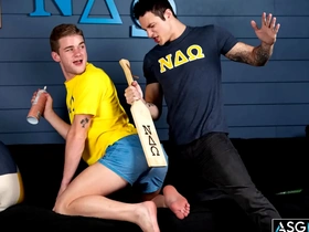 Gay prank leads to anal spanking in hot gay porn video