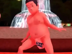 Japanese gay men dancing in 3D