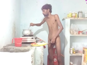 Indian hunk Rajesh's steamy solo session with curry, masturbation, and anal play
