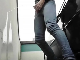 Gay amateur piss fetish in public parking lot