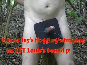 CBT Louis's intense cock flogging session continues with Master Jay
