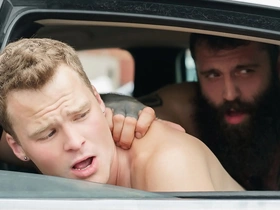 Daddy and stepson's steamy bareback encounter in the car